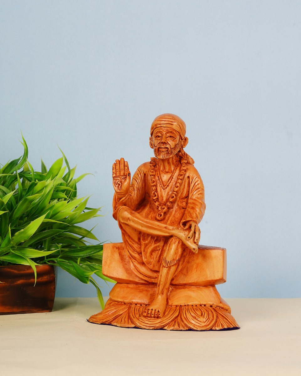 Wooden Figurine of Sai Baba — false