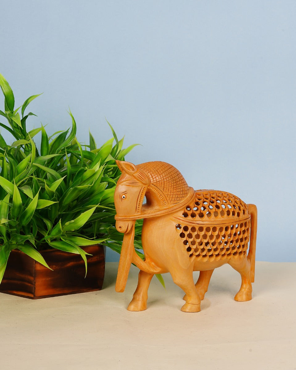 Horse Undercut Wooden Sculpture — false