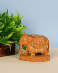 Elephant Sculpture - Wooden Handicraft — 3 inch, Brown