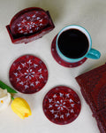 Marble Handcrafted Coasters Red — false