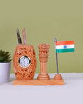 Kadam Wood Handcrafted Watch Pen Stand — false