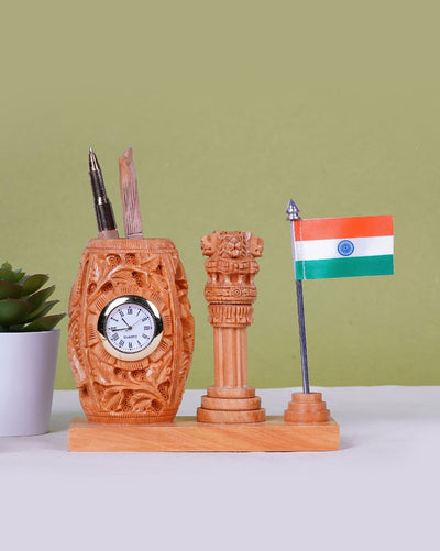 Kadam Wood Handcrafted Watch Pen Stand