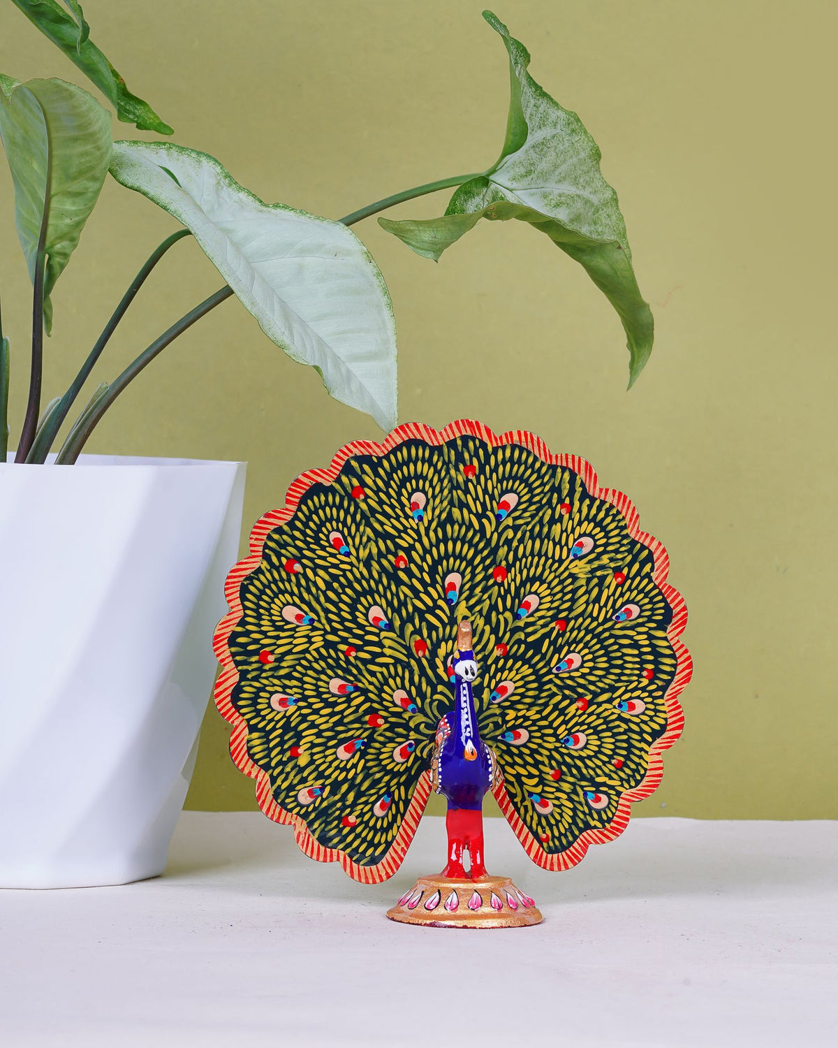 Metal Handcrafted Dancing Peacock — 10 inch