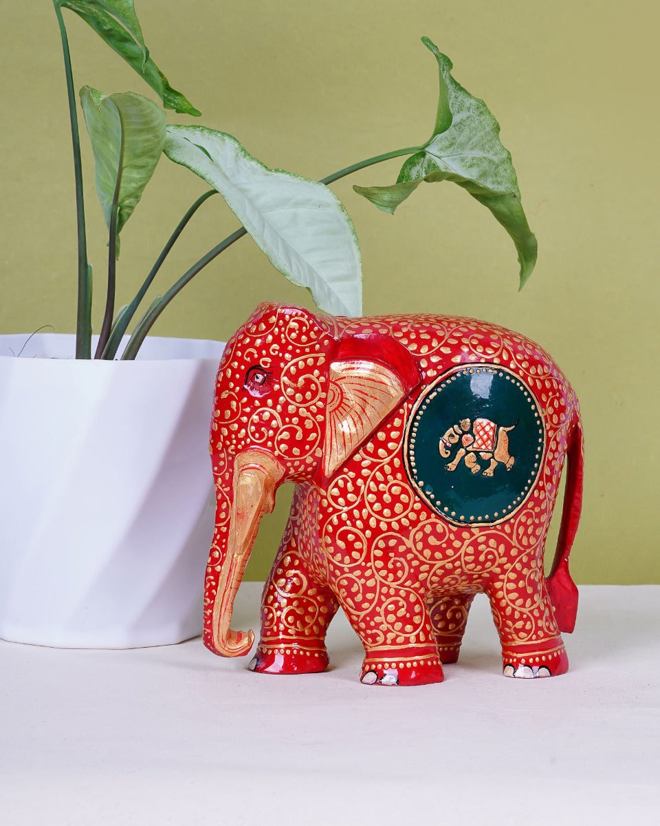 Kadam Wood Handcrafted Elephant — false
