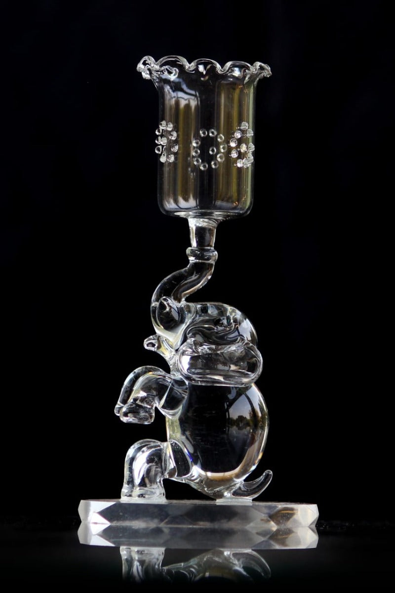 Crystal Handcrafted Candle Holder- Elephant Base — false