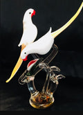 Crystal Handcrafted Opal Glass Parrots — false