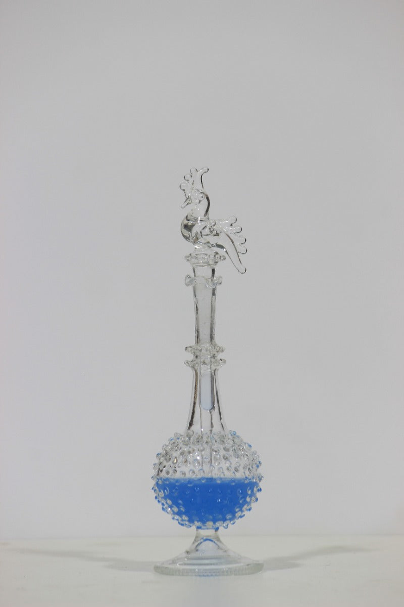 Crystal Handcrafted Perfume Bottle with Peacock Lid — false