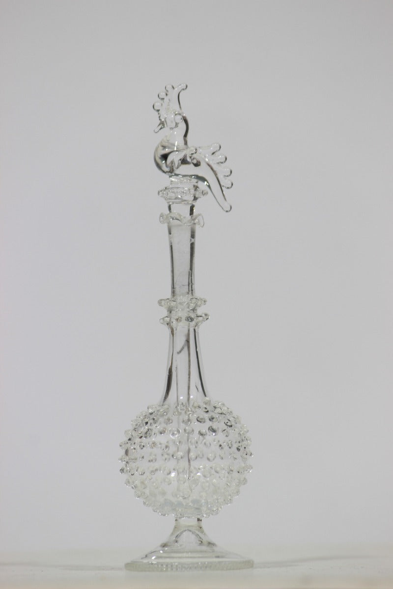 Crystal Handcrafted Perfume Bottle with Peacock Lid — false