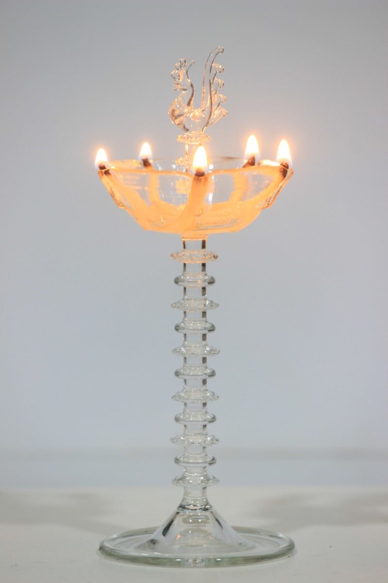 Crystal Handcrafted Elongated Oil Lamp — false