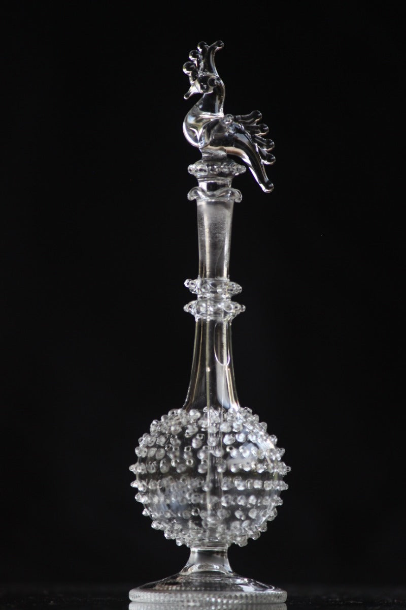 Crystal Handcrafted Perfume Bottle with Peacock Lid — false