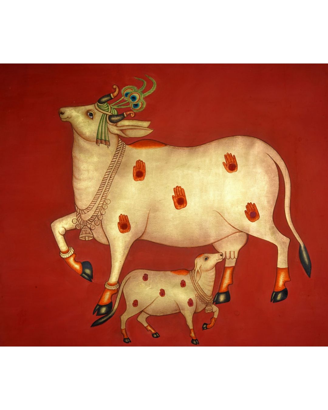 pichwai cow and calf painting